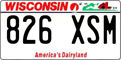 WI license plate 826XSM