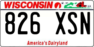 WI license plate 826XSN