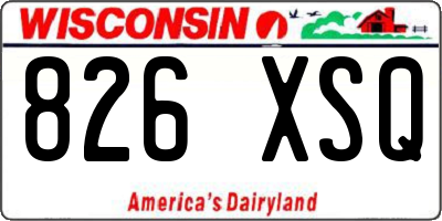 WI license plate 826XSQ