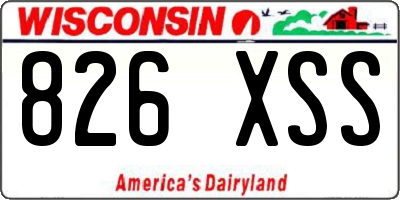 WI license plate 826XSS