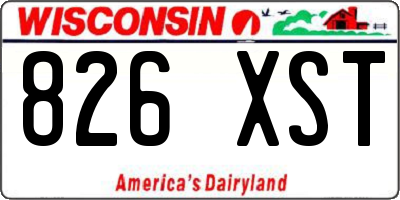 WI license plate 826XST
