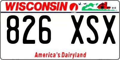 WI license plate 826XSX