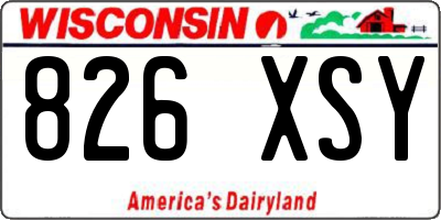 WI license plate 826XSY