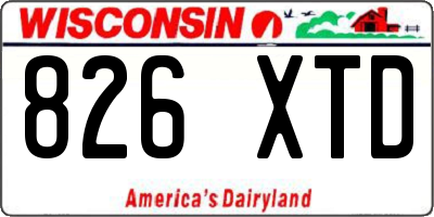 WI license plate 826XTD