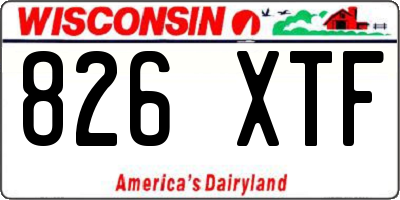WI license plate 826XTF