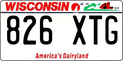 WI license plate 826XTG