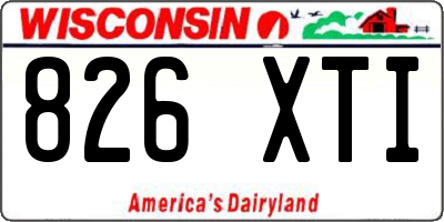 WI license plate 826XTI