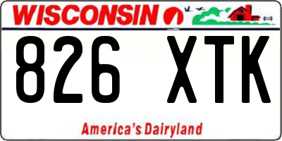 WI license plate 826XTK