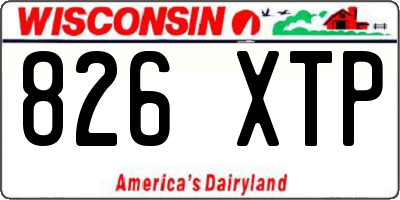 WI license plate 826XTP