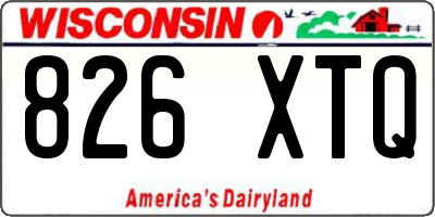 WI license plate 826XTQ