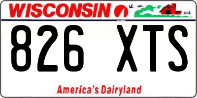 WI license plate 826XTS