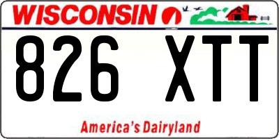 WI license plate 826XTT