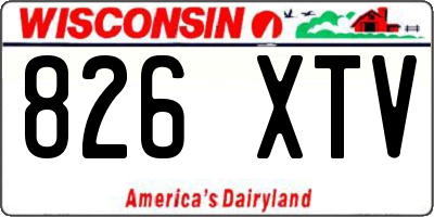 WI license plate 826XTV