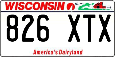 WI license plate 826XTX
