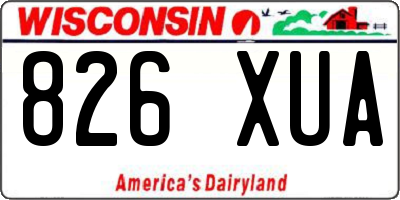 WI license plate 826XUA