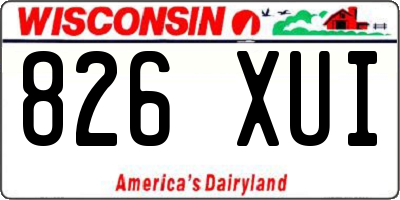 WI license plate 826XUI