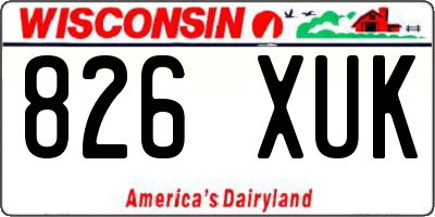 WI license plate 826XUK
