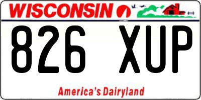 WI license plate 826XUP
