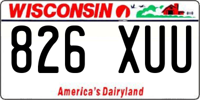 WI license plate 826XUU