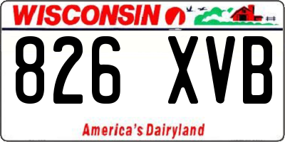 WI license plate 826XVB