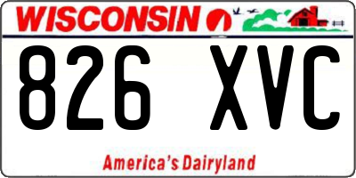 WI license plate 826XVC