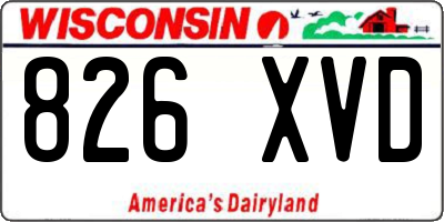 WI license plate 826XVD