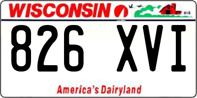 WI license plate 826XVI