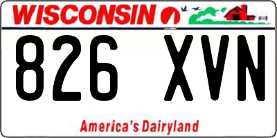 WI license plate 826XVN