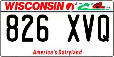 WI license plate 826XVQ