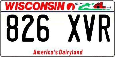 WI license plate 826XVR