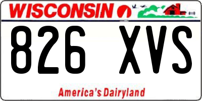 WI license plate 826XVS