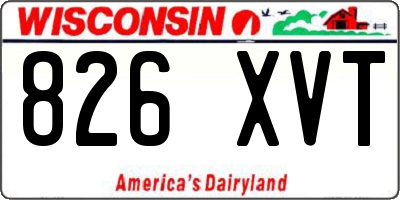 WI license plate 826XVT