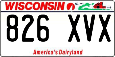 WI license plate 826XVX