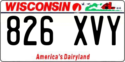 WI license plate 826XVY