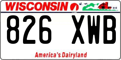 WI license plate 826XWB