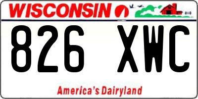 WI license plate 826XWC
