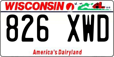 WI license plate 826XWD