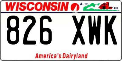 WI license plate 826XWK