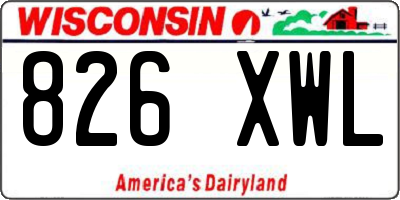 WI license plate 826XWL