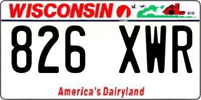 WI license plate 826XWR