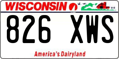 WI license plate 826XWS