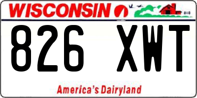 WI license plate 826XWT
