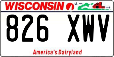 WI license plate 826XWV