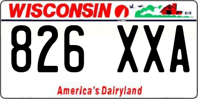 WI license plate 826XXA