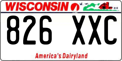 WI license plate 826XXC