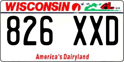 WI license plate 826XXD