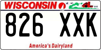 WI license plate 826XXK