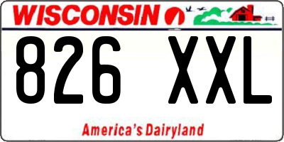 WI license plate 826XXL