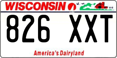 WI license plate 826XXT