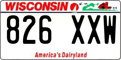 WI license plate 826XXW